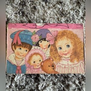 Vintage cardboard dolls pencil box